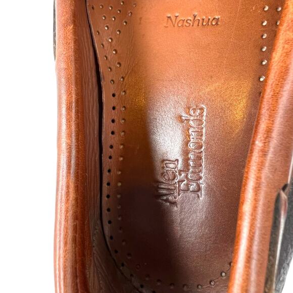 ALLEN EDMONDS Nashua Tassel Loafer Pebbled Leather in Brown & Black Mens Sz. 8.5 - Picture 16 of 16